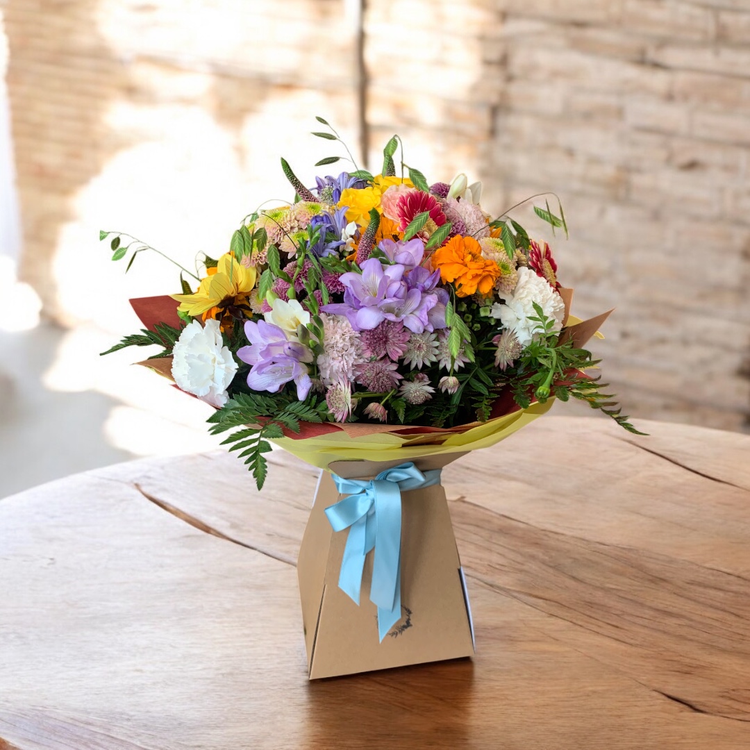 a bouquet of mixed flowers